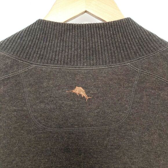 Tommy Bahama Men's Brown Long Sleeves Mock Neck Zipper Pullover Sweater Size XL - Picture 9 of 11